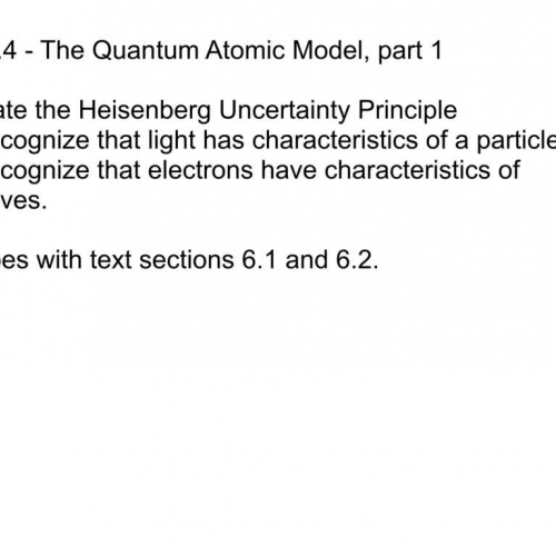 Chem 3b.4 part 1 The Quantum model