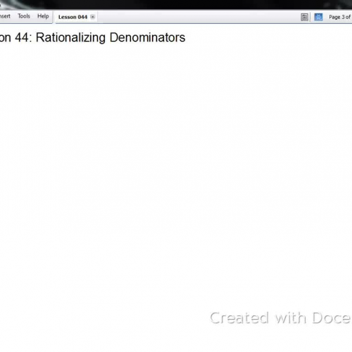 Algebra II Lesson 044