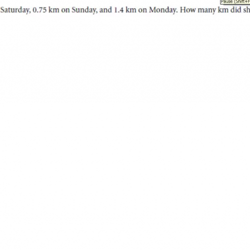 Word problem decimals and fractions