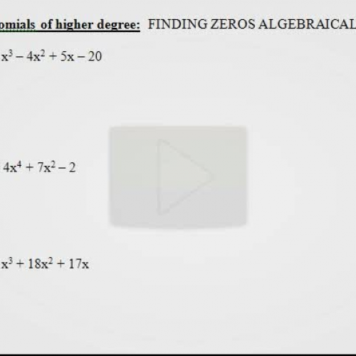 2.3 Finding zeros algebraically