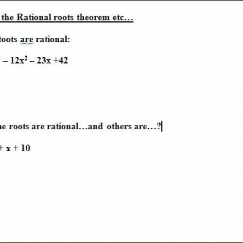2.4 Rational and not rational zeros