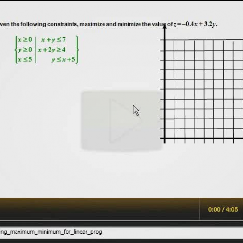 3.3 maximizing and min linear prog W I T H V 