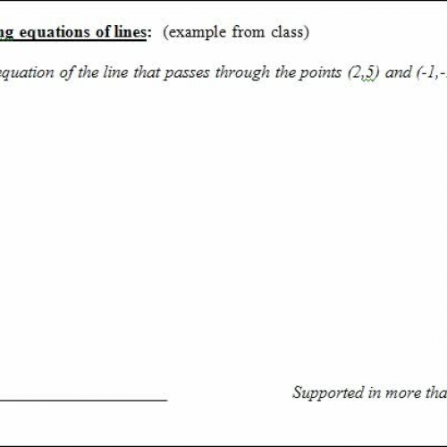 3.5 E X A M P L E eq of line from two pts 