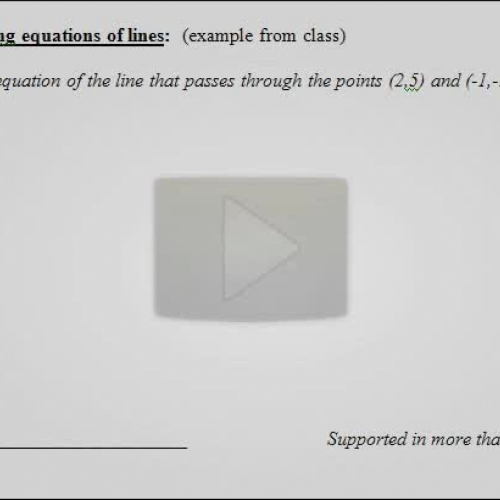 3.5 E X A M P L E eq of line from two pts  0