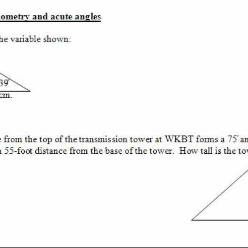 4.2  solving triangles using trig