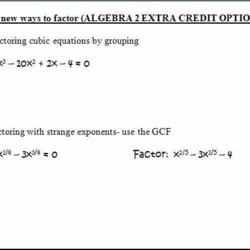 4.99 factoring extension alg 2