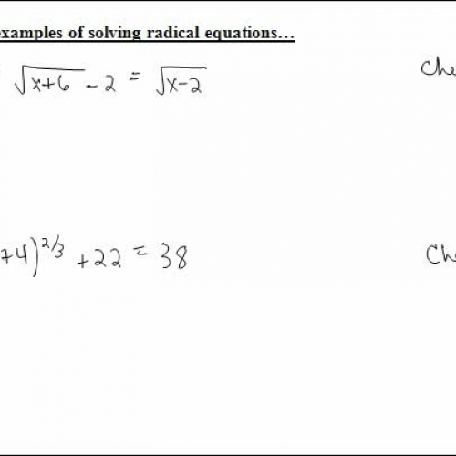 6.6   more ex of solving rad eq x = 20 for la