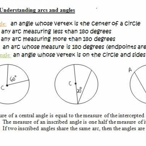 10.2 , 10.4 understanding arcs nd angles 0
