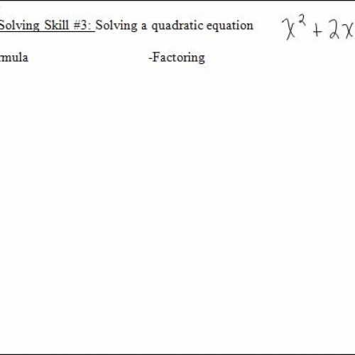 A L G reviewsolving quadratics