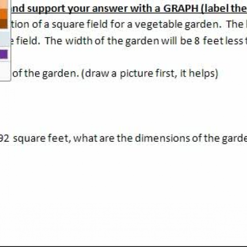 alg 2 S T U D Y G U I D E #33 garden