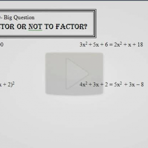 ch.1 0 factor or not 1