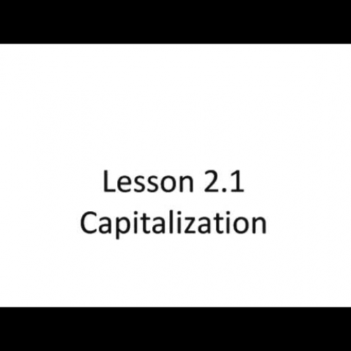 Lesson 2.1 - Capitalization