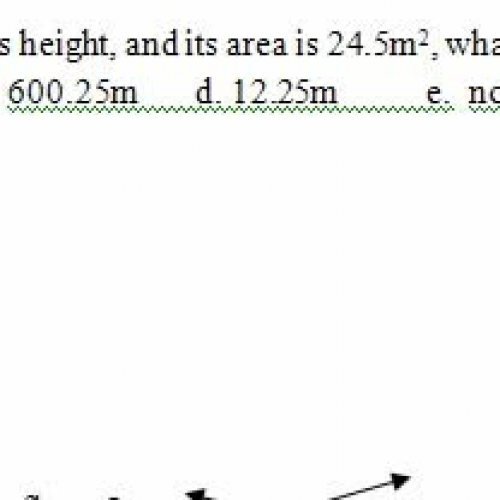 height of triangle given area 5 0