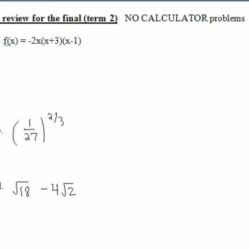 part A no calc A L G2 review