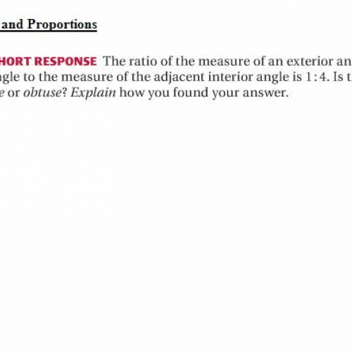 ratio of interior and exterior angles