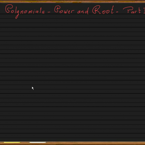 Polynomials - Lesson 1 - Power and Root - Par