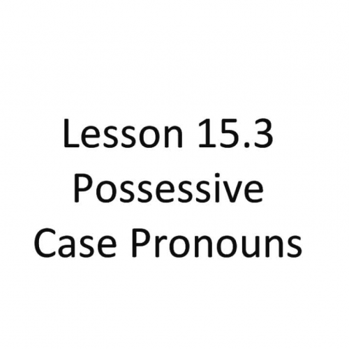 Lesson 15.3 - Possessive Case Pronouns