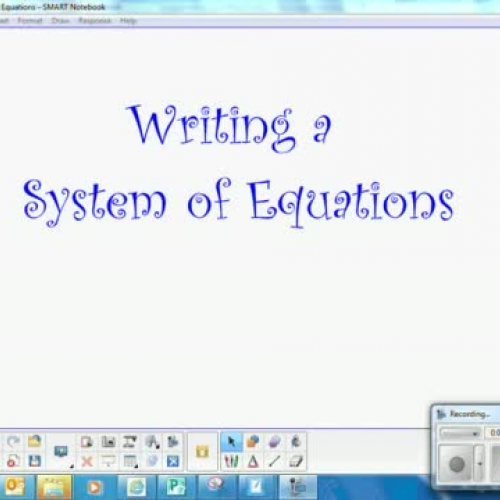 Writing a System of Equations