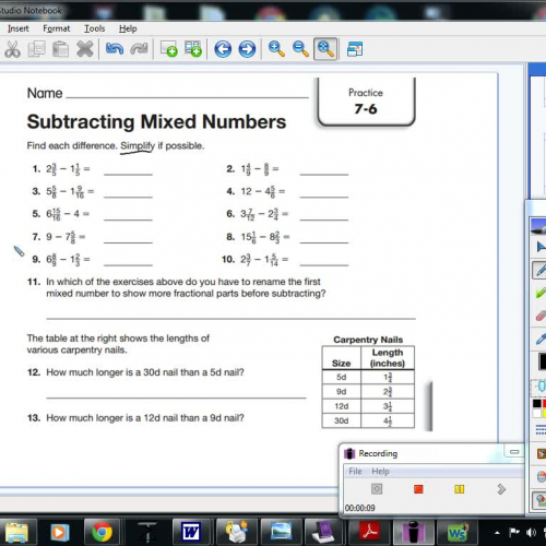 7-6 Subtracting Mixed Numbers
