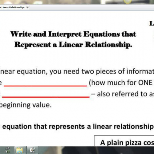 Linear Relationships-5-Write and Interpret Eq