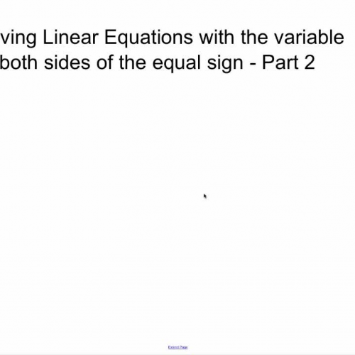 Linear Equations with Variables on Both Sides