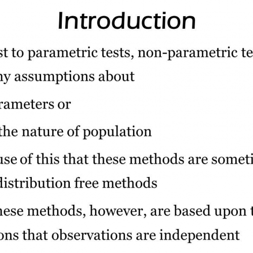 Non-Parametric Tests