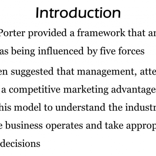 Porter?s Five Forces Analysis