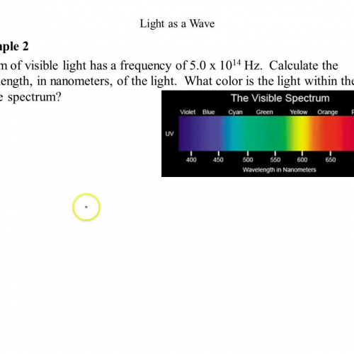 ex 2 - calc wavelength of em radiation