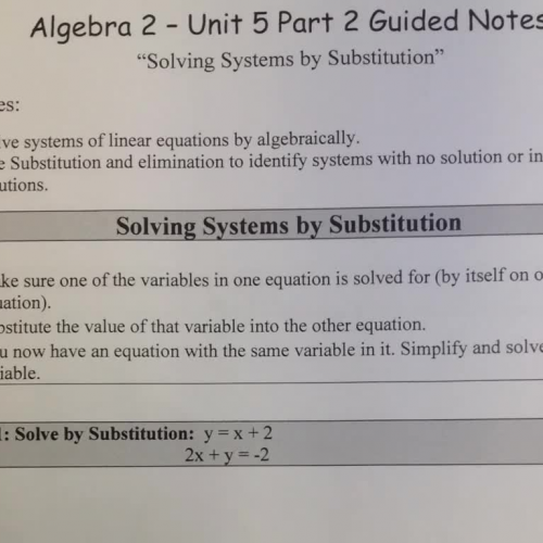 Unit 5 Part 2 Substitution