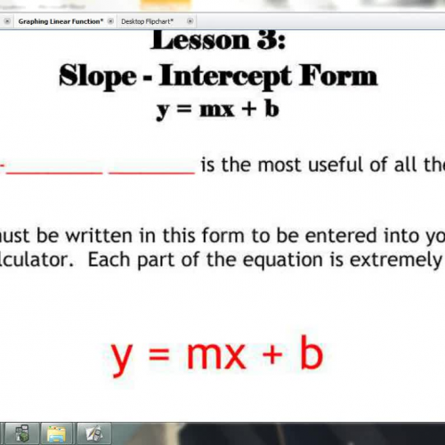 Lesson 3 - Slope Intercept Form