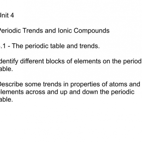 Chem 4.1 periodic table trends