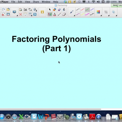 FACTORING POLYNOMIALS -PART 1