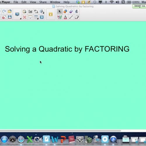 Solving by Factoring