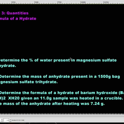 Formula of hydrates