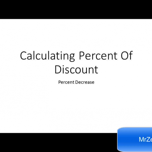 Calculating Discount With Percent Decrease