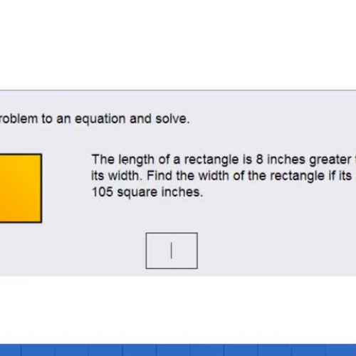 Quadratic equation and areas of rectangles HS