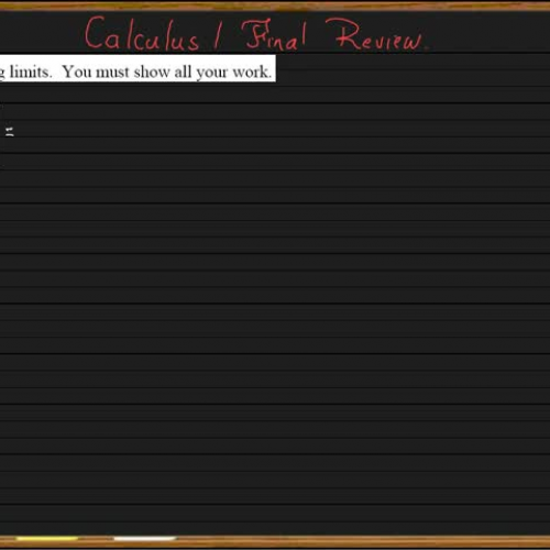 Calculus 1 Final Review 2