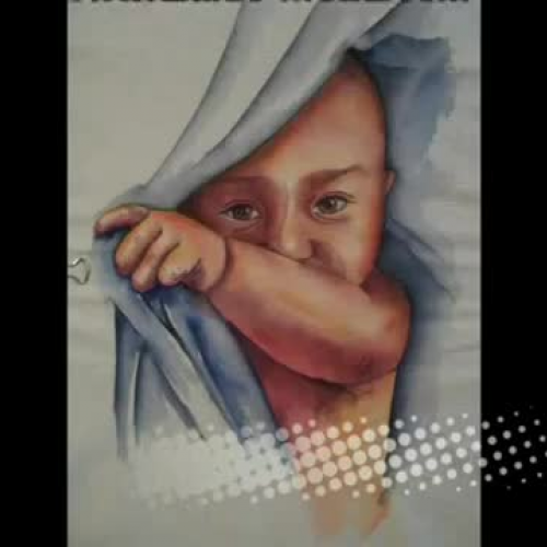 Pintura de uma crian?a em tecido. Parte 1?. 1