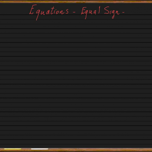 Equations Lesson 1 Equal Sign