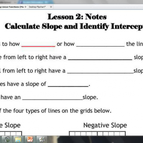 Lesson 2- Calculate Slope and Identify Interc