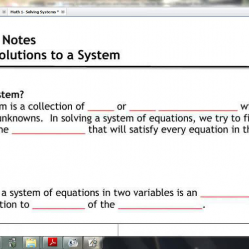 L1- Identify Solutions to a System