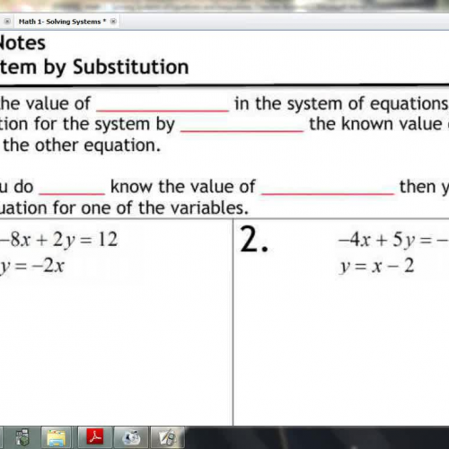 L3- Solving Systems by Substitution