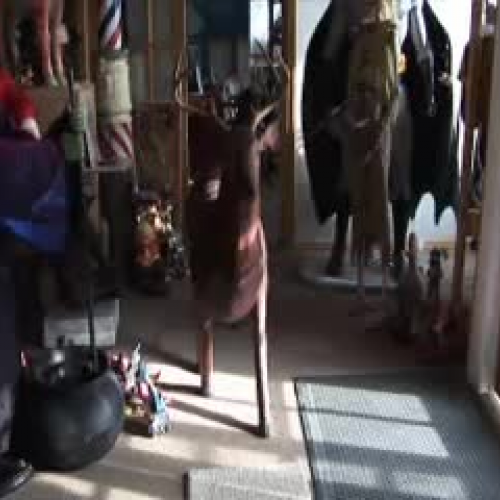 Animatronic life size deer animal statue.