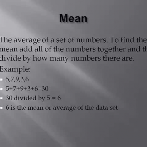 Math 13.3 Mean, Median, Mode