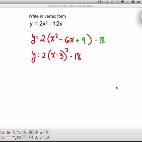 Standard form into Vertex w/ Leading Coeffici