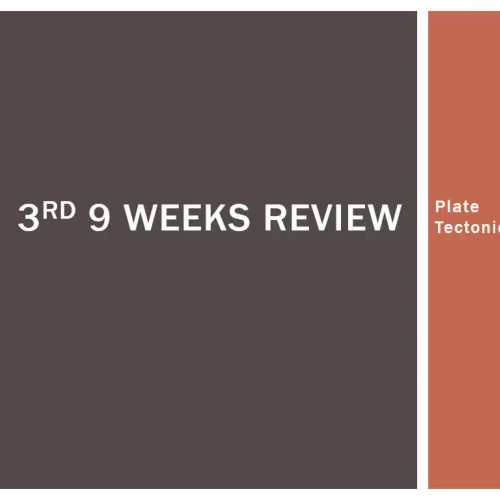 3rd 9 Weeks Review - Plate Tectonics