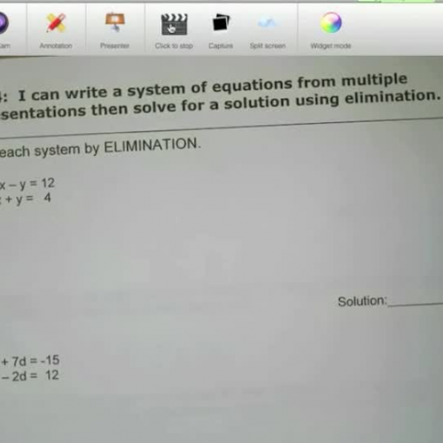 PAP 4-1 Day 4 Solving Systems with Eliminatio