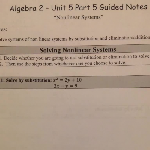 Unit 5 Part 5 Nonlinear Systems