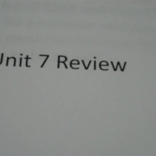 Unit 7 Review a