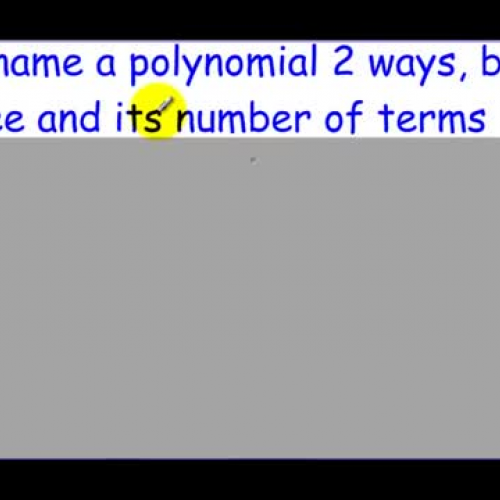 8 1 Example 2 Naming a Polynomial